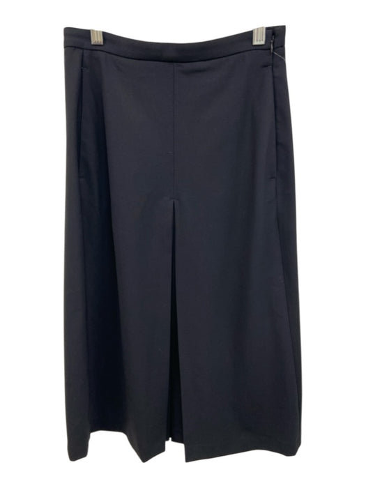 COS Size 4 Black Wool Blend Side Zip Pocketed Pleat Detail Midi Skirt Black / 4