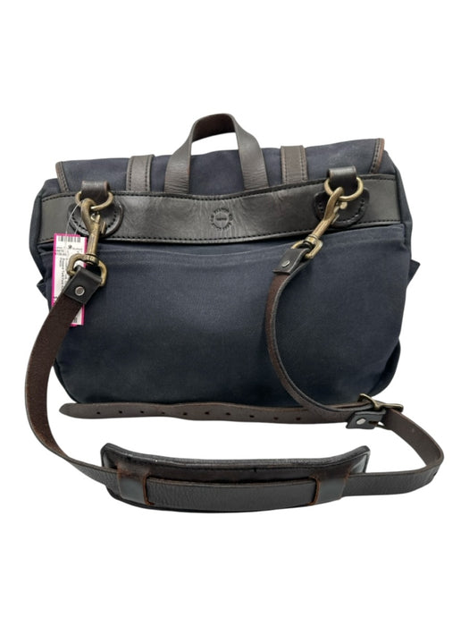 Filson Navy Blue Cotton & Leather Twill Buckle Close Flap Top Messenger Bag Navy Blue