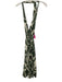 Zara Size S Cream White & Green Cotton Abstract Print Tie Neck Halter Dress Cream White & Green / S