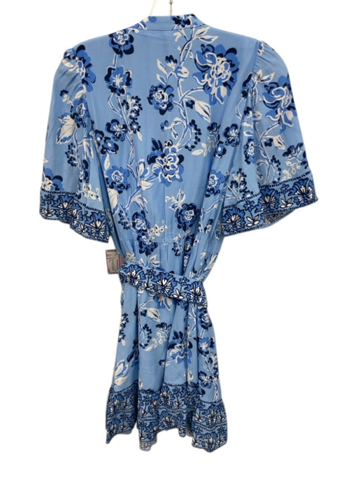 Sail To Sable Size M Mixed Blues & White Viscose Floral Short Sleeve Dress Mixed Blues & White / M