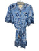 Sail To Sable Size M Mixed Blues & White Viscose Floral Short Sleeve Dress Mixed Blues & White / M