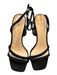 Sam Edelman Shoe Size 7 Black Suede Block Heel Ankle Strap Square Toe Sandals Black / 7
