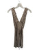 Peppermayo Size 2 Cream & Brown Polyester Sleeveless Checkered Waist tie Dress Cream & Brown / 2