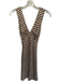 Peppermayo Size 2 Cream & Brown Polyester Sleeveless Checkered Waist tie Dress Cream & Brown / 2