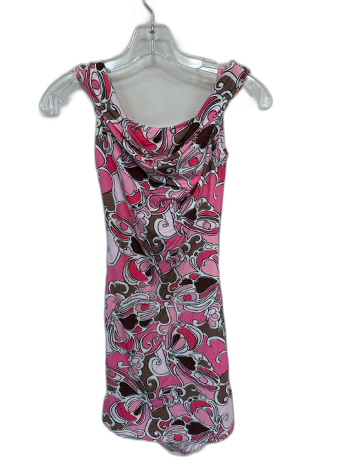 I.AM.GIA Size XXS Brown & Pink Bamboo Sleeveless Kaleidoscope Cow Neck Dress Brown & Pink / XXS