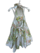 Free People Size XS Green & Peach Cotton Halter Neck Flowers Back Tie Dress Green & Peach / XS