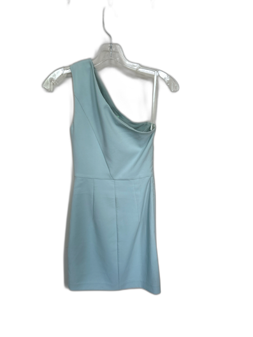 Michael Costello Size XXS Sage green Polyester One Shoulder Gathered Side Dress Sage green / XXS