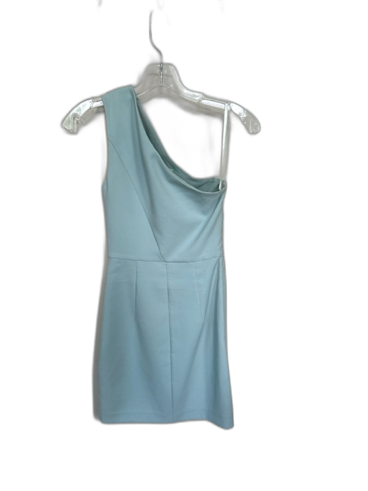 Michael Costello Size XXS Sage green Polyester One Shoulder Gathered Side Dress Sage green / XXS