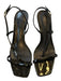 Schutz Shoe Size 6B Black Patent Leather Kitten Heel Square Toe Sandals Black / 6B