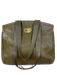 Nina Ricci Olive Green Leather Two Strap Magnetic Snap Gold Tone Hardware Bag Olive Green