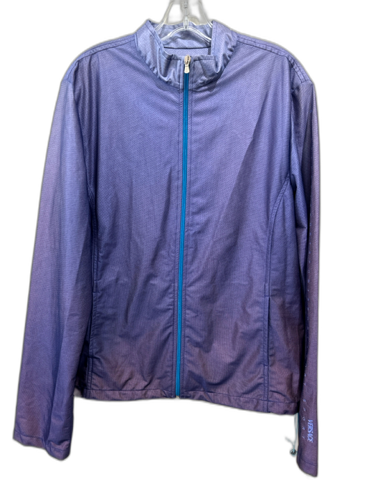 Versace Sport Size 48 Purple Polyester Gradient High Neck Zip Front Jacket Purple / 48
