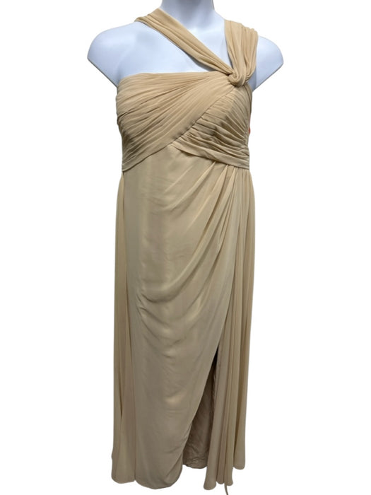 Christian Siriano Bridal x Azazie Size 20 Sand Beige Polyester Side Slit Gown Sand Beige / 20