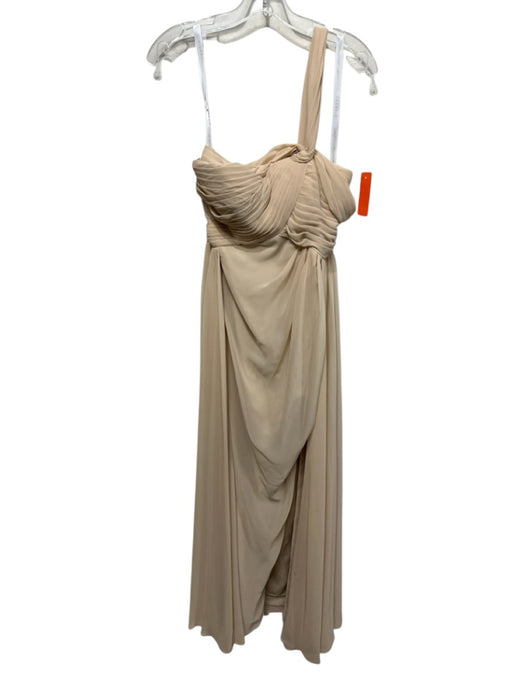 Christian Siriano Bridal x Azazie Size 6 Sand Beige Polyester Draped Detail Gown Sand Beige / 6