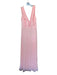 Lulus Size S Pink Synthetic Accordian Eyelet Lace Low Back V Neck Gown Pink / S