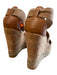 Tory Burch Shoe Size 6.5 Brown Cork & Leather Peep Toe Ankle Strap Wedge Shoes Brown / 6.5