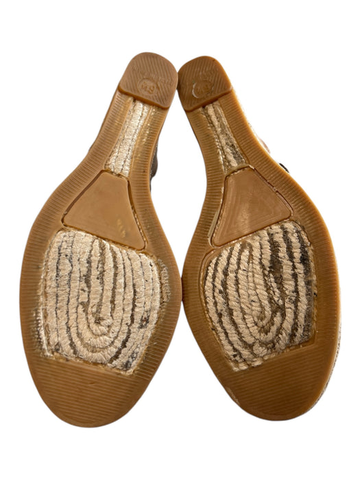 Tory Burch Shoe Size 6.5 Brown Cork & Leather Peep Toe Ankle Strap Wedge Shoes Brown / 6.5