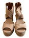 Tory Burch Shoe Size 6.5 Brown Cork & Leather Peep Toe Ankle Strap Wedge Shoes Brown / 6.5