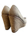 Tory Burch Shoe Size 6.5 Brown Canvas Peep Toe Bow Detail Wedge Espadrille Shoes Brown / 6.5
