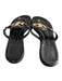 Tory Burch Shoe Size 5.5 Black Leather Logo Flip flop Gold Hardware Flat Shoes Black / 5.5