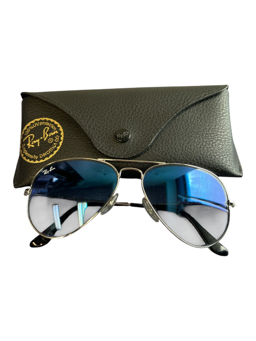 Ray Ban Black Silver Tone Metal Gradient Aviator Sunglasses Black