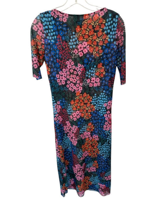 Johnny Was Size S Black & Multi Polyester Blend 3/4 Balloon Sleeve Maxi Dress Black & Multi / S