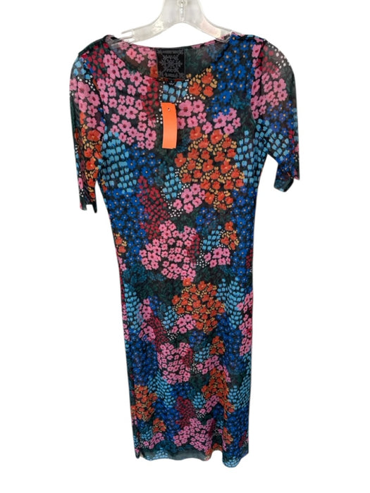 Johnny Was Size S Black & Multi Polyester Blend 3/4 Balloon Sleeve Maxi Dress Black & Multi / S