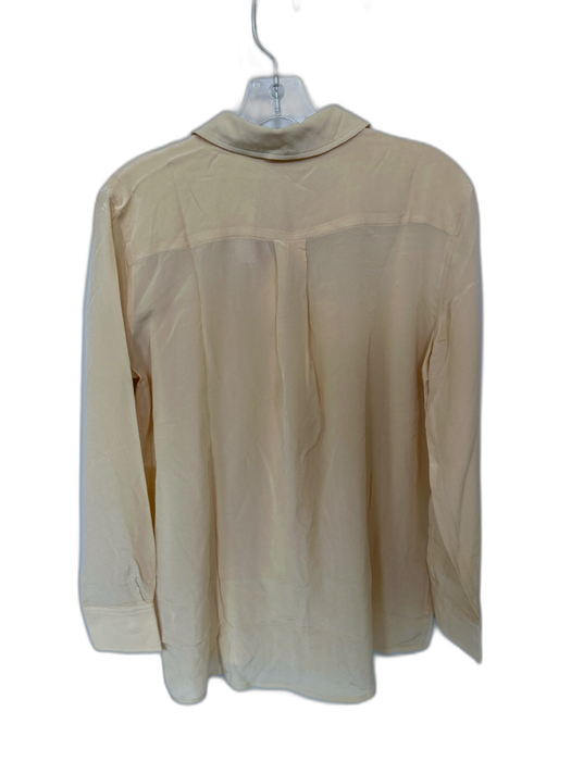 Spartina Size S Tan Silk Long Sleeve Button Down Collar Top Tan / S
