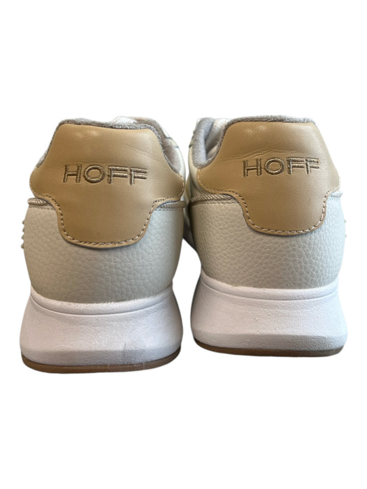Hoff Shoe Size 8 Cream Leather Lace Up Almond Toe Sneaker Shoes Cream / 8