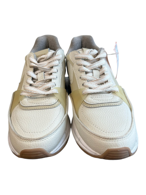 Hoff Shoe Size 8 Cream Leather Lace Up Almond Toe Sneaker Shoes Cream / 8