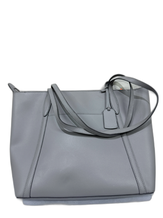 Kate Spade Grey Leather Tote Silver Hardware Bag Grey