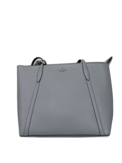 Kate Spade Grey Leather Tote Silver Hardware Bag Grey