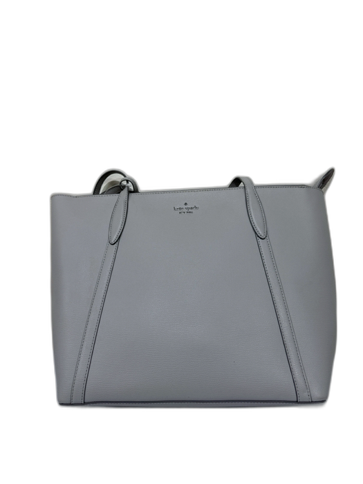 Kate Spade Grey Leather Tote Silver Hardware Bag Grey