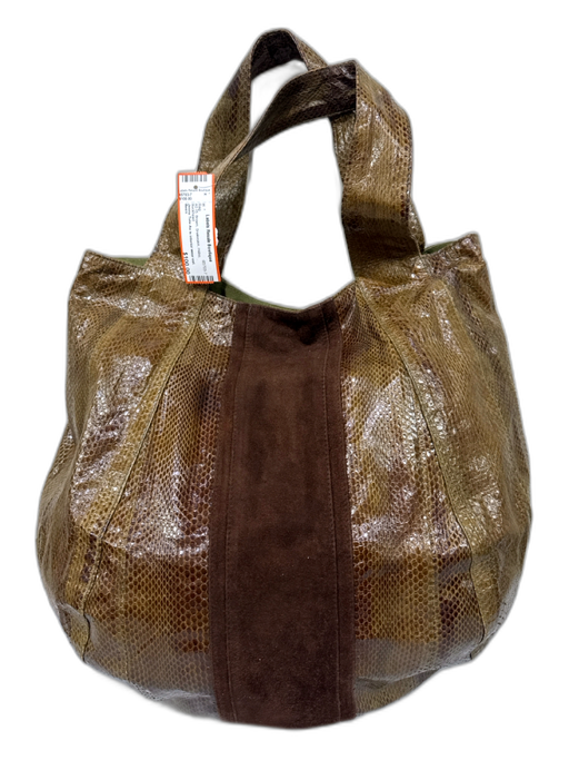 Beirn Brown Snakeskin Hobo Bag Brown