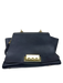 Zac Posen Black Leather goldtone hardware Top Handle Satchel Bag Black