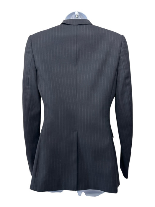 Dolce & Gabbana Size 36/40 Black & White Wool Striped 2 button Zip Fly Pant Set Black & White / 36/40