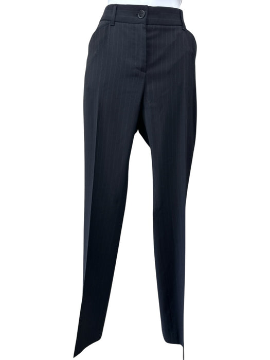 Dolce & Gabbana Size 36/40 Black & White Wool Striped 2 button Zip Fly Pant Set Black & White / 36/40