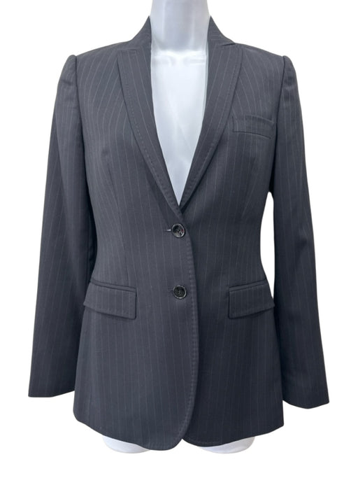 Dolce & Gabbana Size 36/40 Black & White Wool Striped 2 button Zip Fly Pant Set Black & White / 36/40