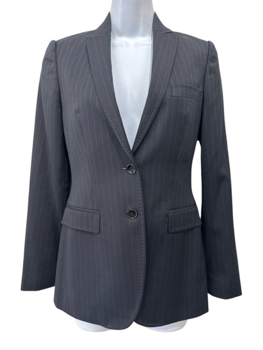 Dolce & Gabbana Size 36/40 Black & White Wool Striped 2 button Zip Fly Pant Set Black & White / 36/40