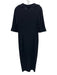 Joseph Ribkoff Size 12 Black Polyester Knot Detail Half Sleeve Collar Dress Black / 12