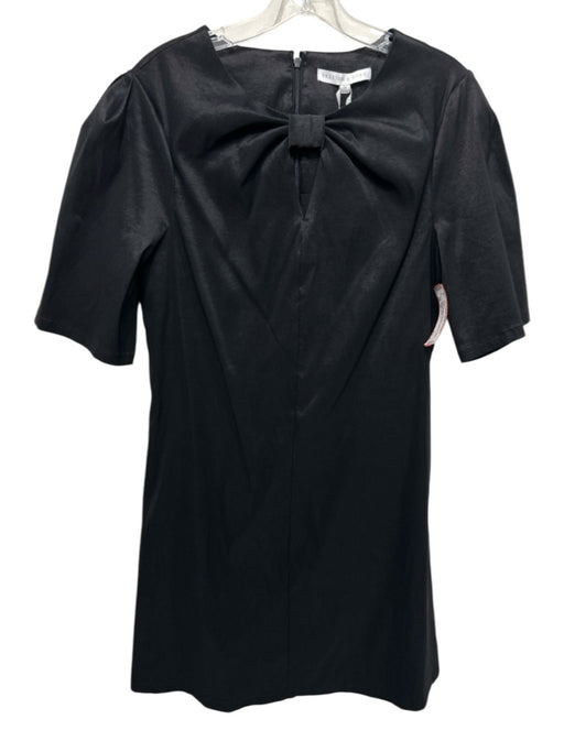 Preston & York Size 10 Black Polyester & Nylon Front Keyhole Short Sleeve Dress Black / 10