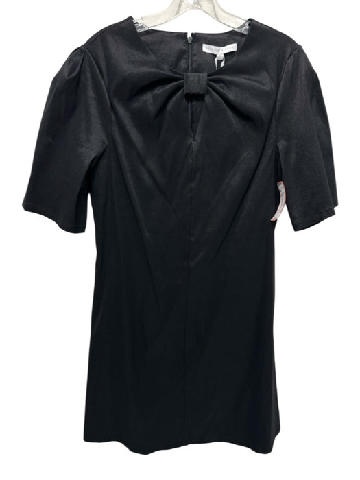 Preston & York Size 10 Black Polyester & Nylon Front Keyhole Short Sleeve Dress Black / 10