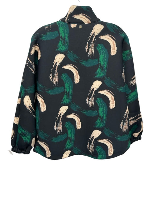 Emily McCarthy Size XS Black, Green, Brown Polyester Paint Stroke Collar Sweater Black, Green, Brown / XS