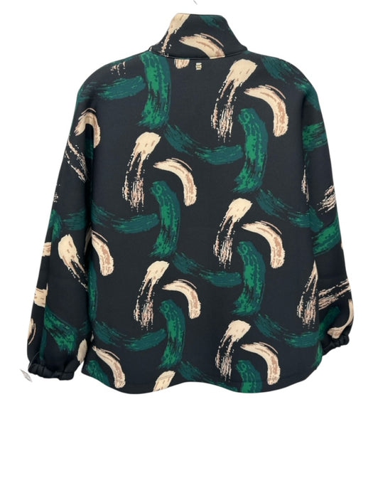 Emily McCarthy Size XS Black, Green, Brown Polyester Paint Stroke Collar Sweater Black, Green, Brown / XS