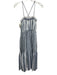 J. Crew Size XS Blue & White Linen & Viscose Striped Sleeveless Tiered Dress Blue & White / XS