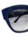 Prada Dark Blue & Black Acetate Cat Eye Square Gold Detail Sunglasses Dark Blue & Black