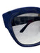 Prada Dark Blue & Black Acetate Cat Eye Square Gold Detail Sunglasses Dark Blue & Black