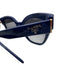 Prada Dark Blue & Black Acetate Cat Eye Square Gold Detail Sunglasses Dark Blue & Black