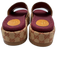 Gucci Shoe Size 39 Tan & Burgundy Textile open toe Gucci Supreme Mule Sandals Tan & Burgundy / 39