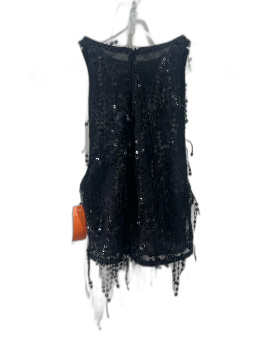 House of Harlow 1960 Size XXS/XS Black Nylon & Polyester Sequins Midi Skirt Set Black / XXS/XS