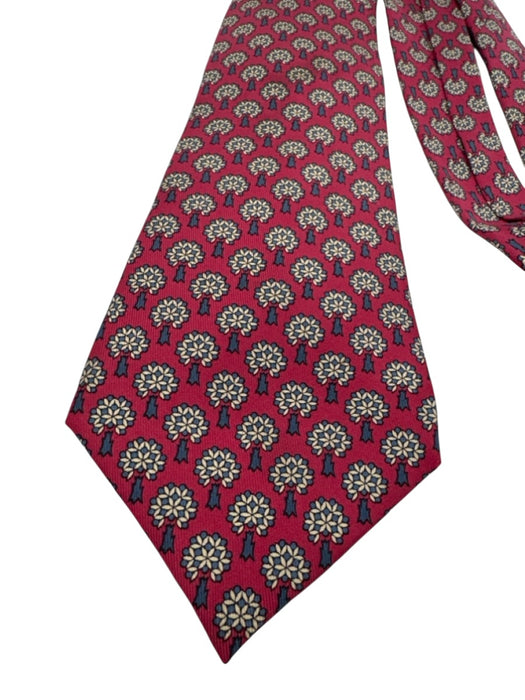 Hermes Red & Blue Silk Abstract Men's Ties Red & Blue